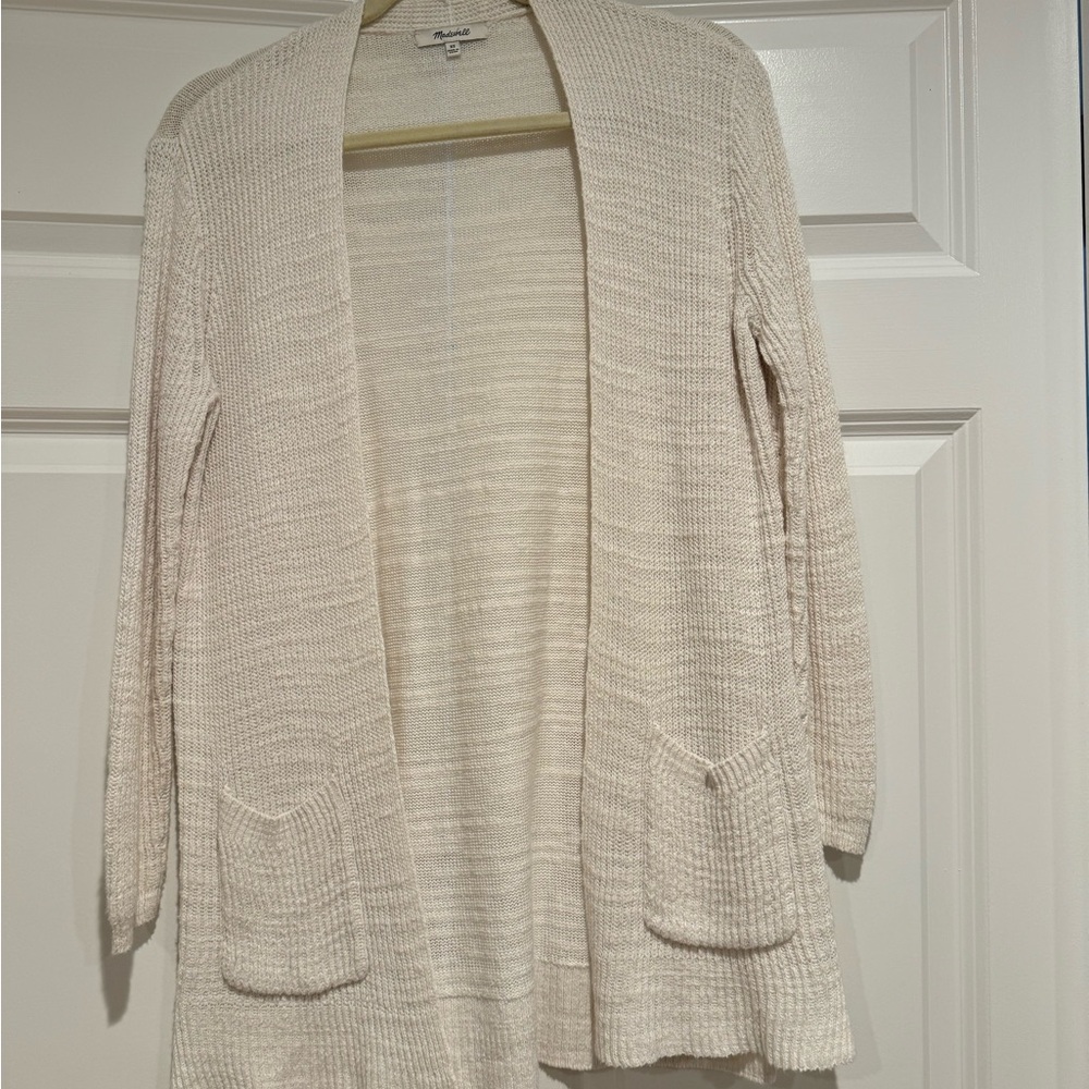 Women's Linen Blend Cream Cardigan